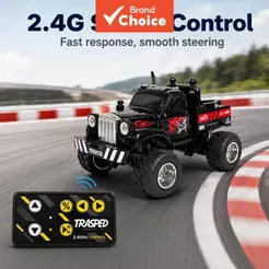 Caminhão reboque de mini carros de controle remoto para crianças, escala 1:64, modelo realista de caminhões de resgate