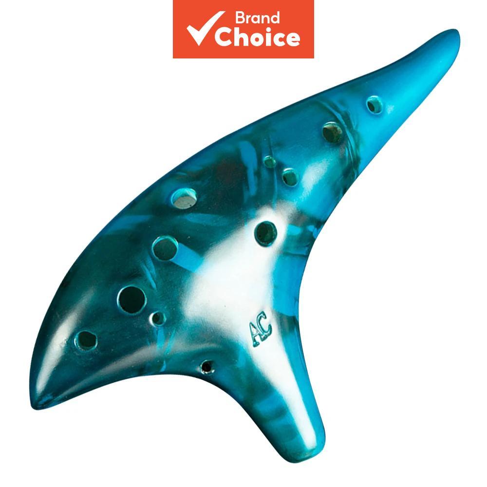 Alto C 12 Buracos Ocarina Resina Azul Transparente Leve Portátil Vento Instrumento Musical Para Estudante Aprendizagem P