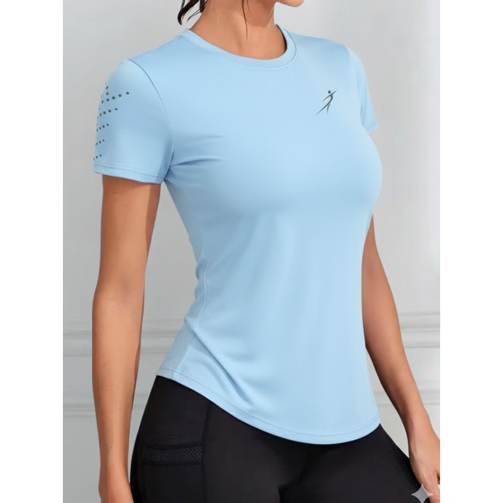 Camiseta Dry Fit Feminina Esportiva Academia Caminhada Proteção UV Treino Envio Imediato