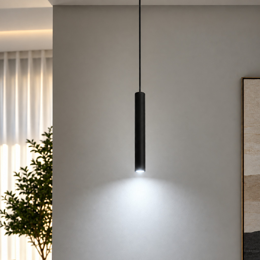 Imagem Luminaria Pendente Led Zen 5w 6500K Branco Frio 30cm Preto Cod: ALUT001124 Alut By Avant