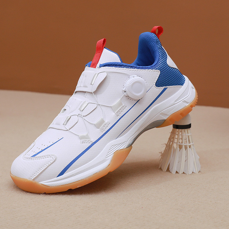 Sapatos de Badminton de tamanho grande, homens, mulheres, mesmo estilo, botão, cadarço, leve, sapatos de treinamento