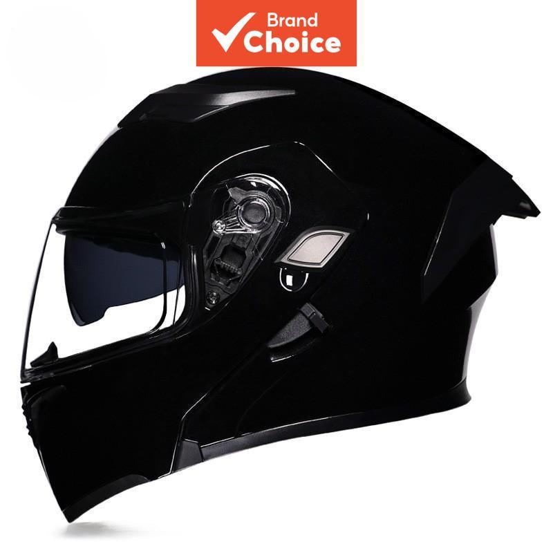 Capacete de Moto | Capacete Flip-Up Modular com Lentes Duplas & Grande Spoiler, Capacete de Corrida para Homens e