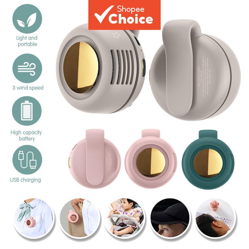 Mais Recente Verão . Ventilador De Cintura Sem Lâmina Três Velocidades Ajustáveis Mini E Portátil Silencioso Ao Ar Livre