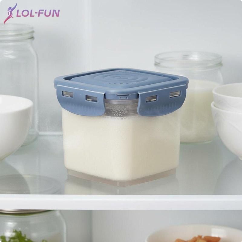 [Brcolaxi1] Recipiente De Armazenamento De Iogurte Frasco Hermético Transparente Com Tampa De Silicone Organizador Empil
