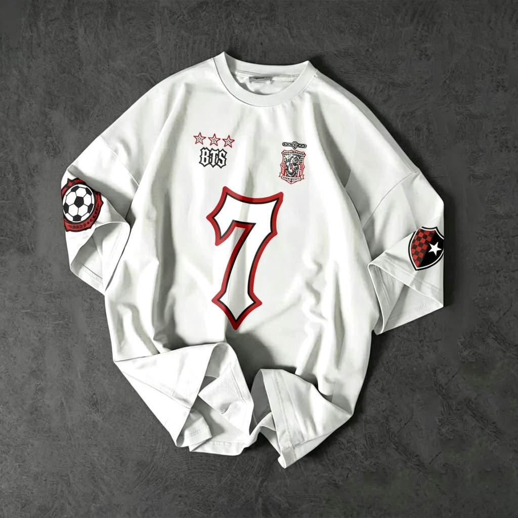 Camiseta Oversized BTS Team Spirit Streetwear Harajuku Aesthetic Camisa