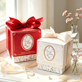2026 novo chinês criativo chinês vermelho Premium oco portátil caixa de doces de casamento mesa doces retorno presente l