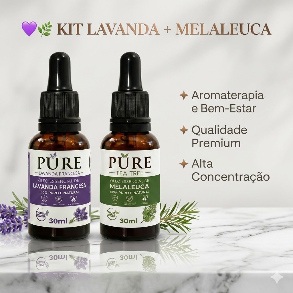 kit 2 unidades 1 óleo lavanda e 1 melaleuca essência natural