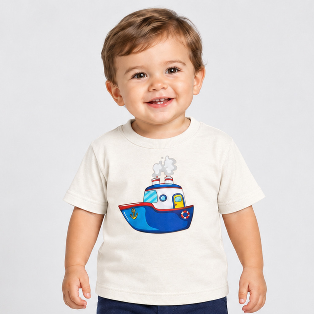 Camisetas Infantil Básica Bebê Menino Com Estampa a Manga Curta 100% Algodão Variadas