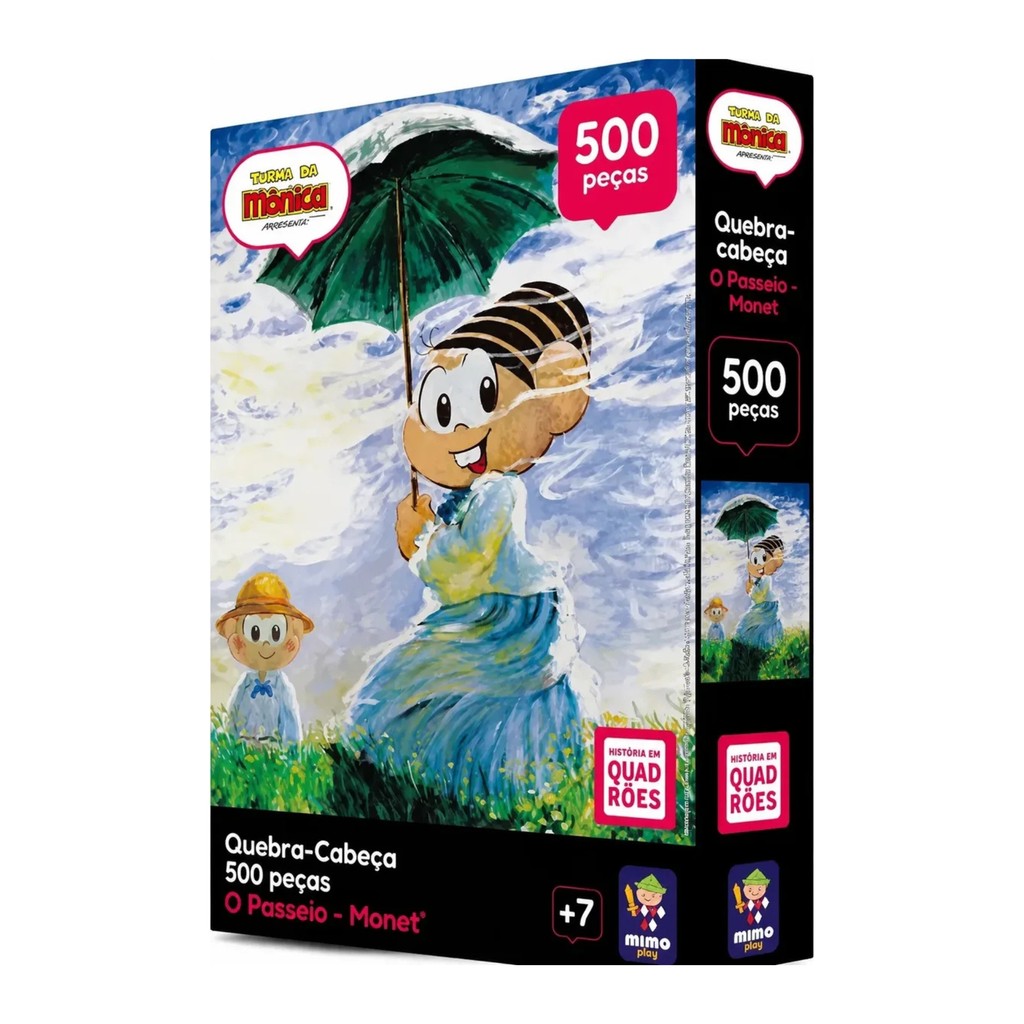 Quebra-Cabeça Turma da Mônica O Passeio Monet c/ 500 peças Mimo Toys - 2682