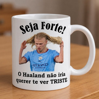 Caneca do Haaland, personalizada caneca seja forte Haaland porcelana