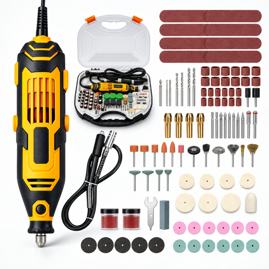 Micro Mini Retifica 650w Profissional 212 Peças Excelente Qualidade Multiuso Fura lixa e Corta