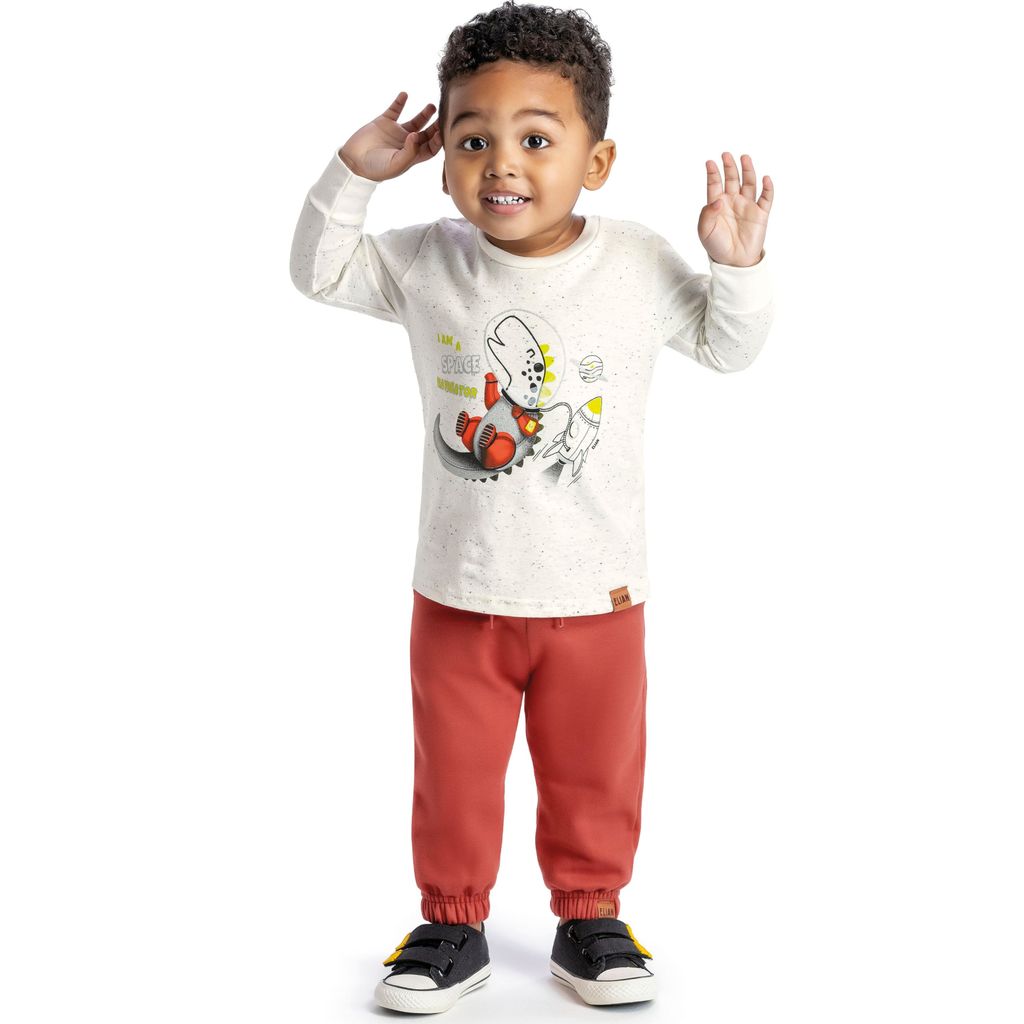 Calça Bebê Menino com Contraste Elian Laranja