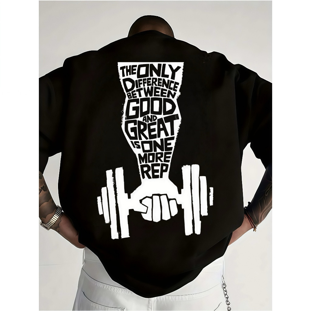 [Premium Algodão Puro]TAC Camiseta Masculina Academia Treino Fitness Motivação Masculina Estampa Haltere