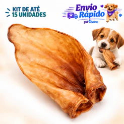 Orelha Bovina Comestível Para Cachorro Mordedor Natural Desidratado Petisco Pet Cães