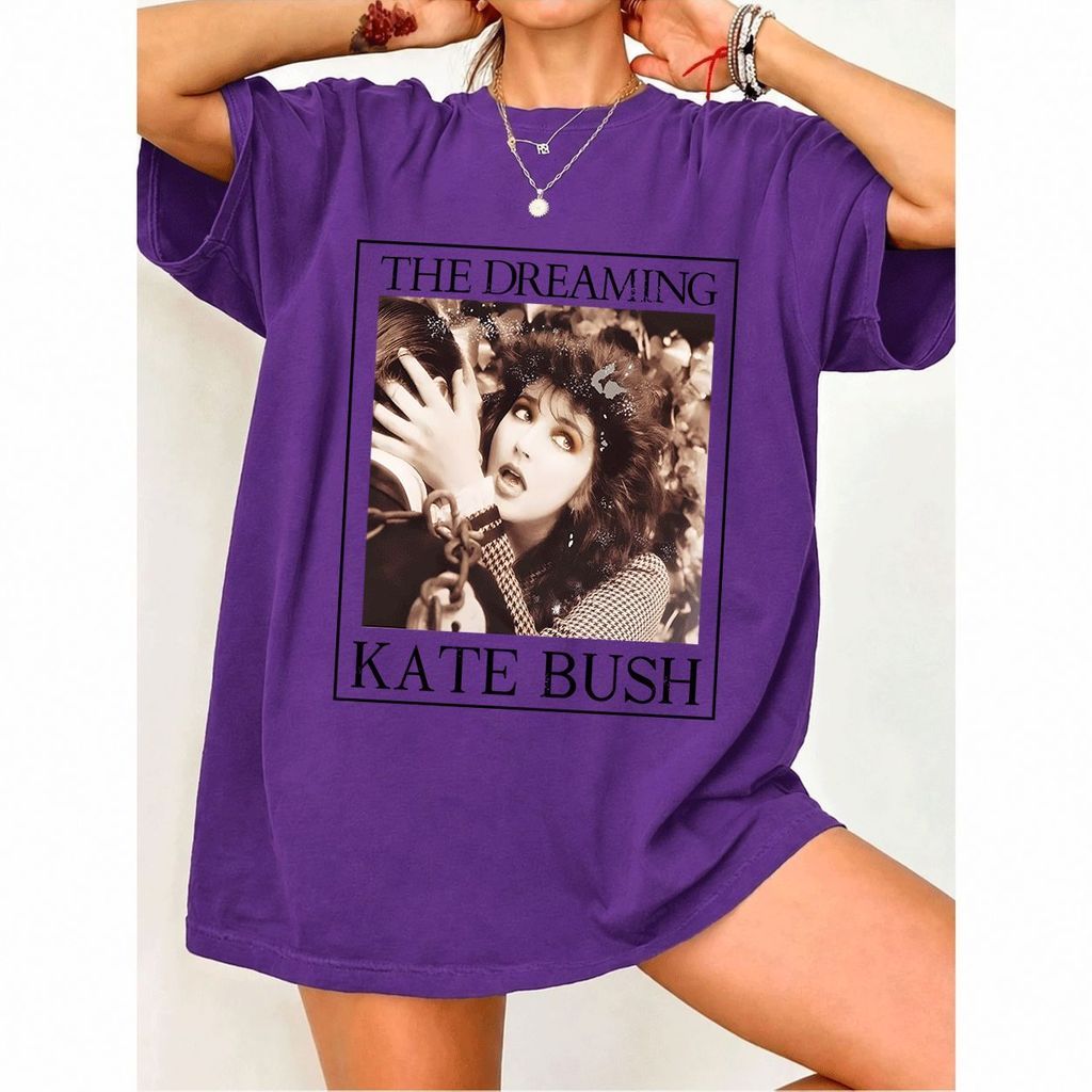 [Camiseta Premium em Algodão Puro]MIA Camiseta Feminina Oversized Streetwear, Estampa Kate Bush, 100% Algodão, Estilo Ca