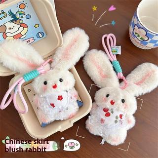 Bonito Dos Desenhos Animados Coelho De Orelhas Compridas Rangido Boneca De Pelúcia Brinquedos Chaveiro Pingente Cordão F