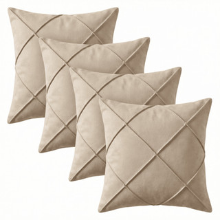 Kit Capa de Almofada Suede 40x40 Drapeada com Zíper Decorativa Sofá Cama Sala Quarto Varanda