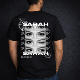[Camiseta Premium em Algodão Puro]GXG Eyes Print, Date Print, Couple Shirt UNSIEX
