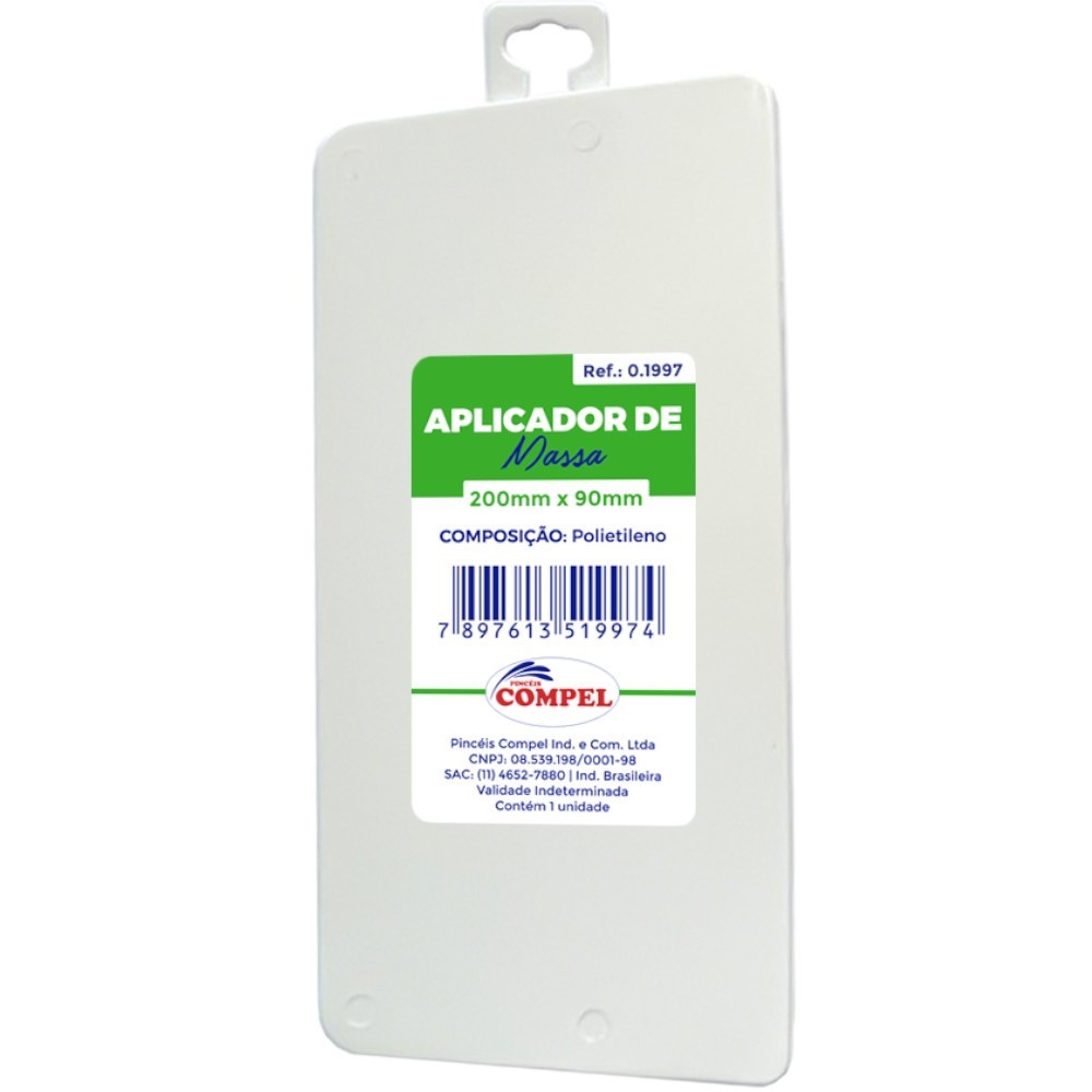 Espátula plástica para aplicação de massa 200 mm x 90 mm - Compel