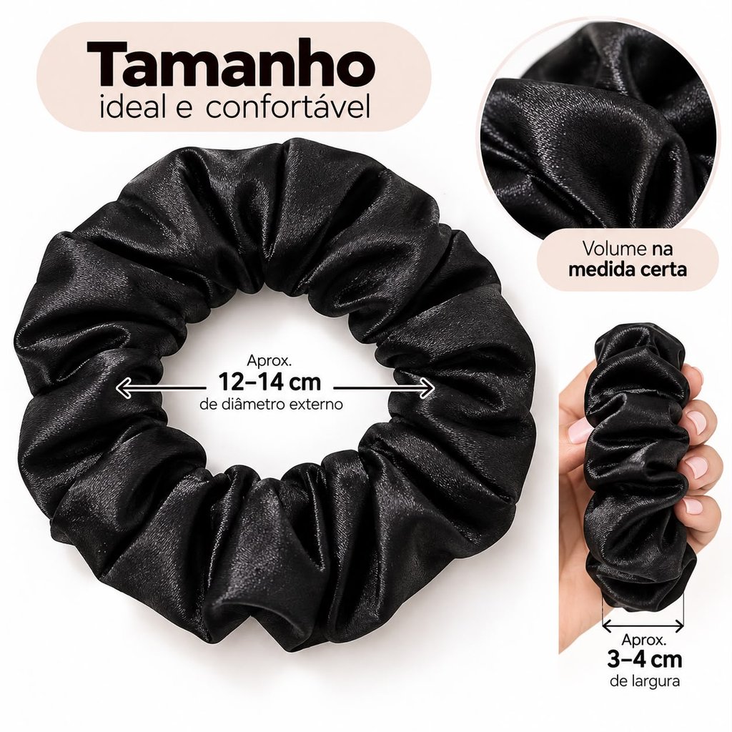 Kit 6/12/24 unid Xuxinha Cetim Luxo - Scrunchie de Cabelo — imagem 2 de 2