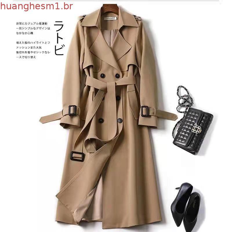 Women's trench coat long coat fashion 2025 new brown trench coat