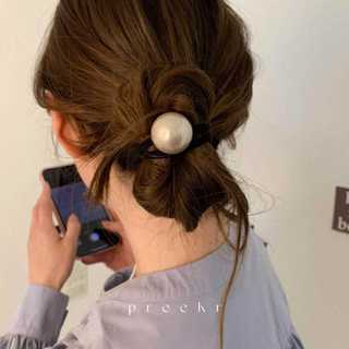 Simples alta elástica durável pérola faixa de borracha feminino temperamento coreano cocar anel de cabelo cabeça corda g