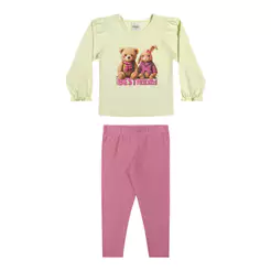 Conjunto Infantil Menina Best Friends Elian Verde