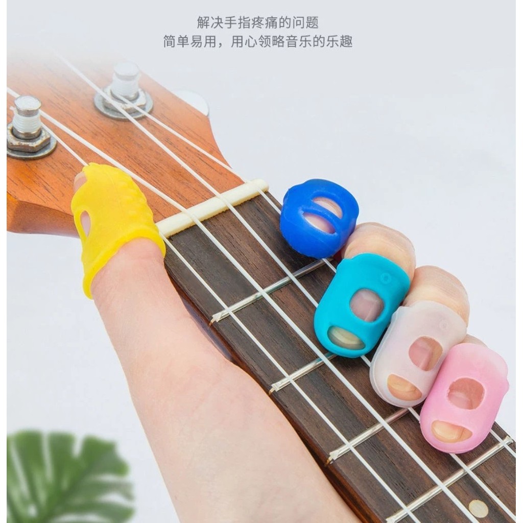 Berços de dedo para guitarra, berços de proteção para dedo esquerdo, à prova de dor, Ukulele, livro Flip, contagem de di