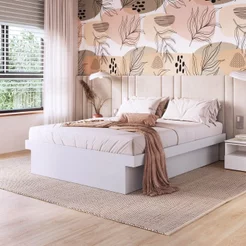 Cama Casal Queen Box Baú 160 Bogotá Branco Branco