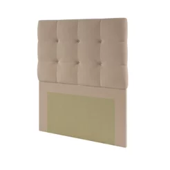 Cabeceira Estofada com Strass 90cm Solteiro Paris Bege