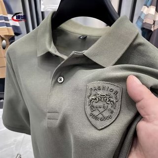 Camisa Polo Casual masculina de manga curta All-Match nova moda camisa de fundo na moda lapela camiseta meia manga topo