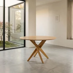 Mesa de Jantar Redonda Madeira Maciça 4 Lugares 120cm Lisboa Marrom/Nozes Nozes