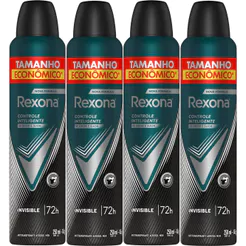 Kit Desodorante Antitranspirante Aerosol Rexona Invisible Men 72 horas 250ml - 4 Unidades