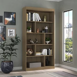 Estante de Livros 93CMX181CM 4 Prateleiras Home Office Espresso Móveis Marrom Avelã Tx