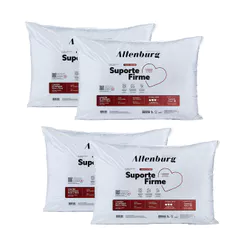 Kit 4 Travesseiros Altenburg Suporte Firme Branco 50x70cm