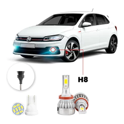 Lampada Farol Milha Led Volkswagen Polo 2018 A 2021 20000lm