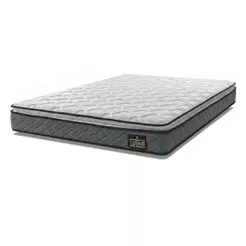 Colchão Casal Queen Espuma D33 Pillow Top Millenium 158x198x19cm Cinza/Branco Hellen
