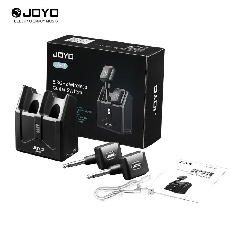 JOYO JW-06 Sistema De Guitarra Sem Fio Transmissor E Receptor Digital De 5.8 Ghz Com Estojo De Carregamento Portátil