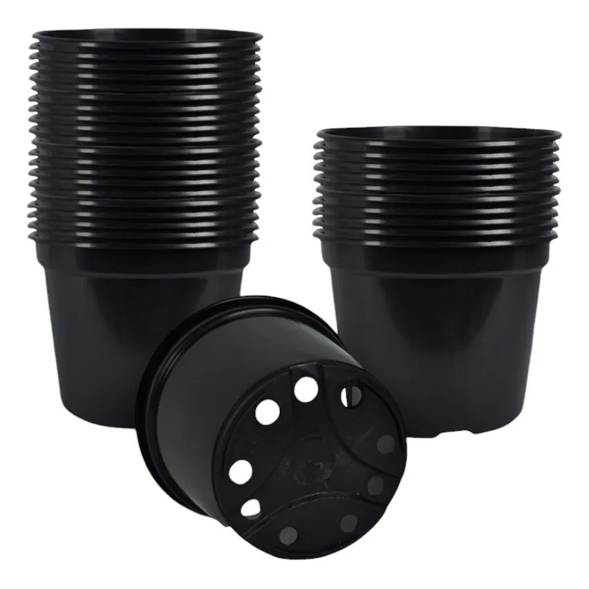 2x 50 Vasos 1 Litro Preto para Suculentas e Plantas