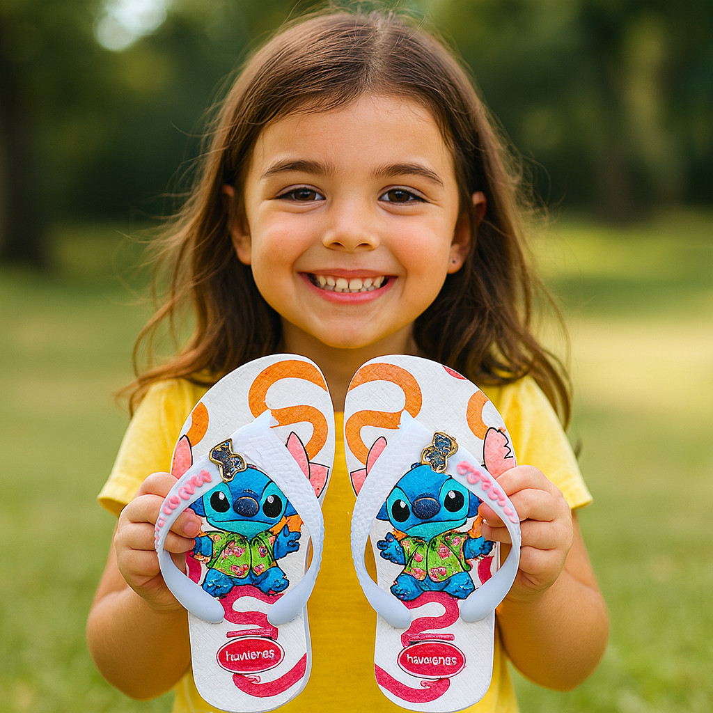 Chinelo Infantil Sandália Pingente Estampada