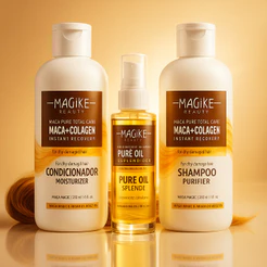 Kit Shampoo e Condicionador maca original 250 ml+ Óleo de argan 60 fim do friz e Hidratação Profunda, Brilho Intenso