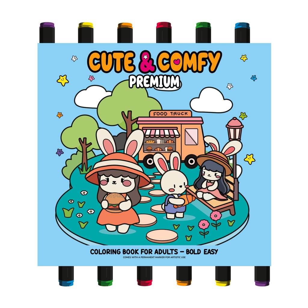 Cute & Comfy Coloring Book for Adults - Premium - Livro de Colorir Adulto em Oferta na Shopee