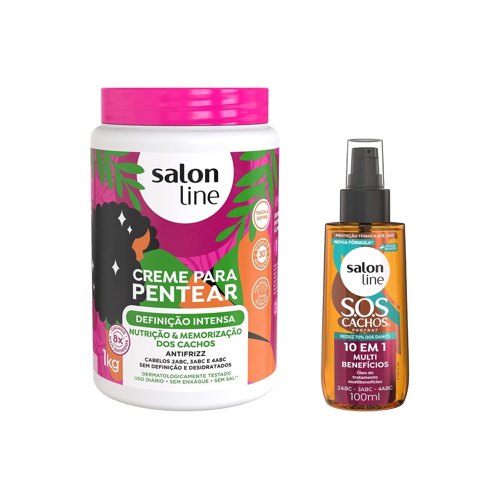 Kit Definição e Multibenefícios com Creme para Pentear e Óleo em Oferta na Shopee