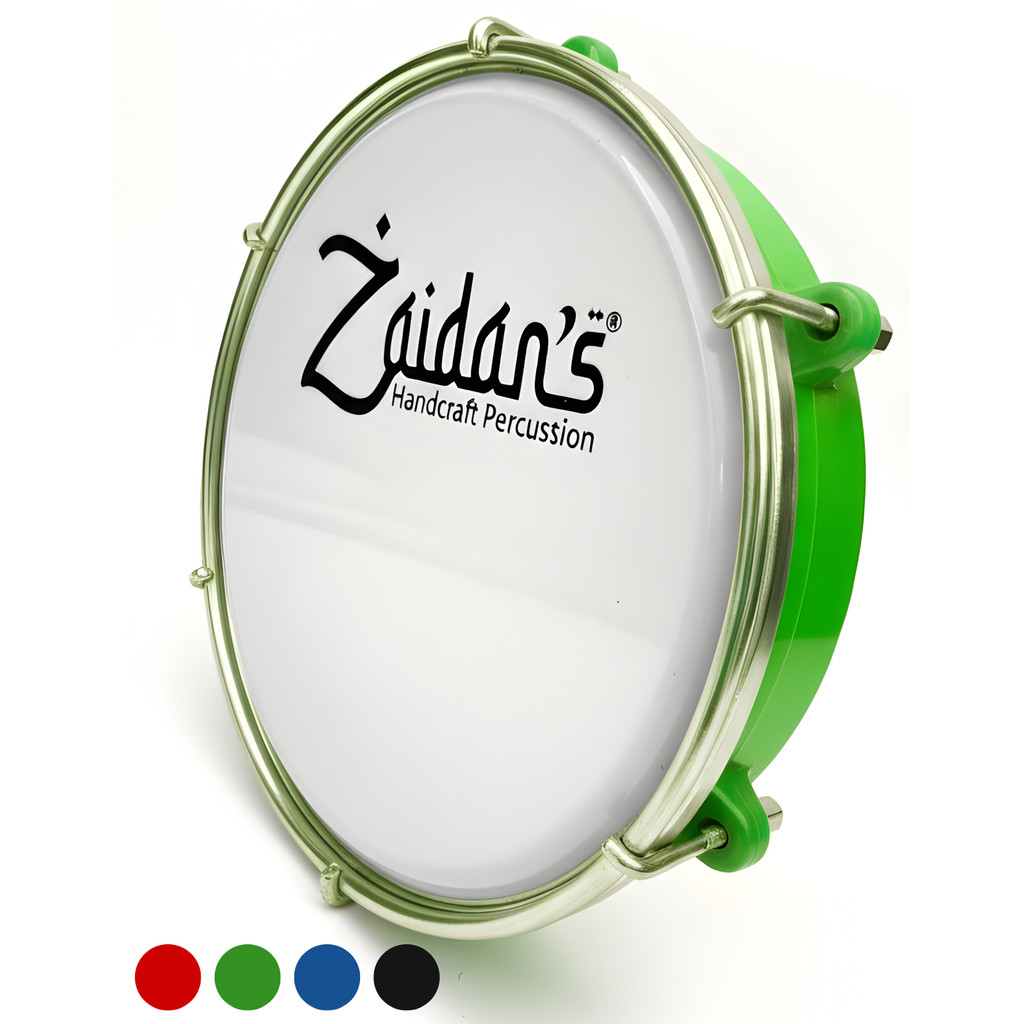 Tamborim Zaidans Pele Leitosa 6 Pol Escola Bloco Samba Percussão Infantil Adulto Cor Verde