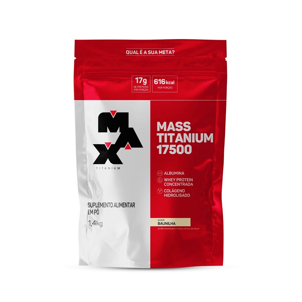 Mass Titanium 17500 Refil 1,4kg Max Titanium Hipercalórico