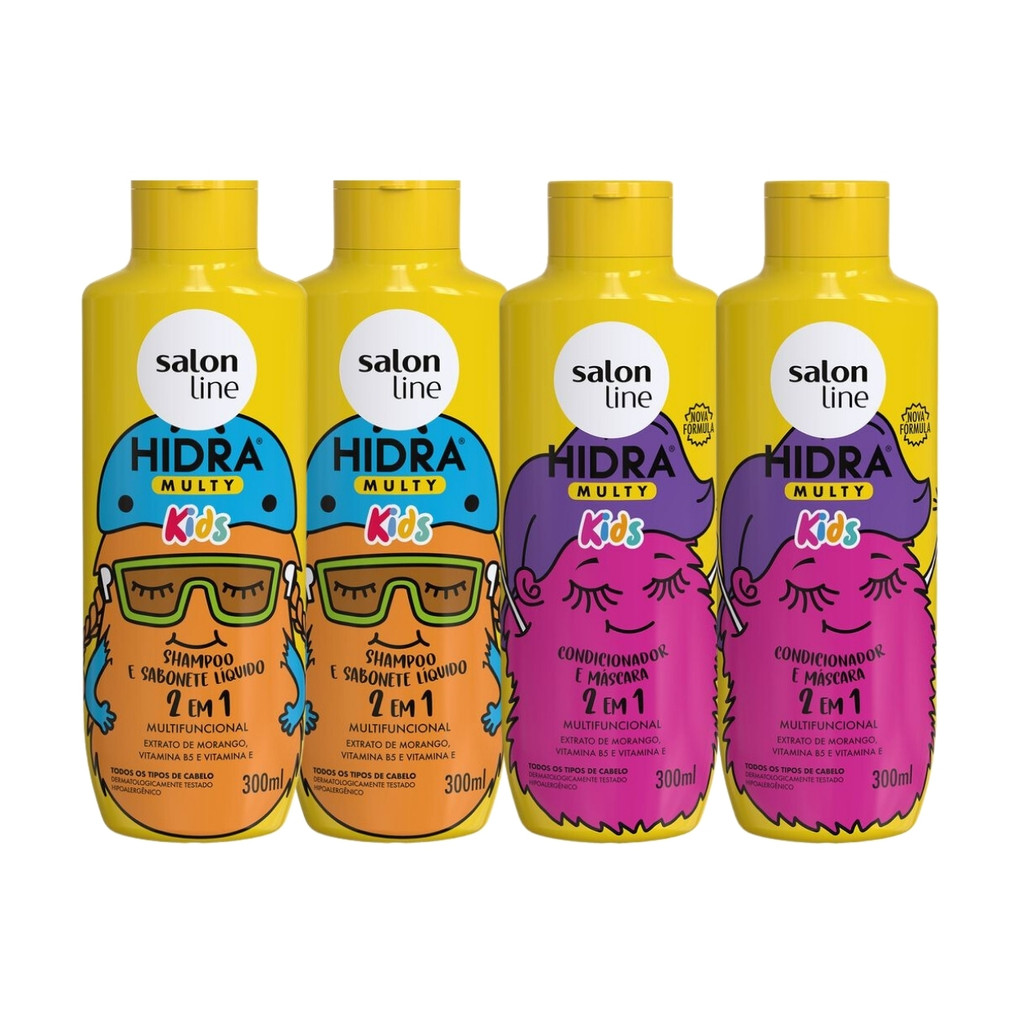 Kit Cuidados Capilar Infantil Hidra Multy Kids Salon Line