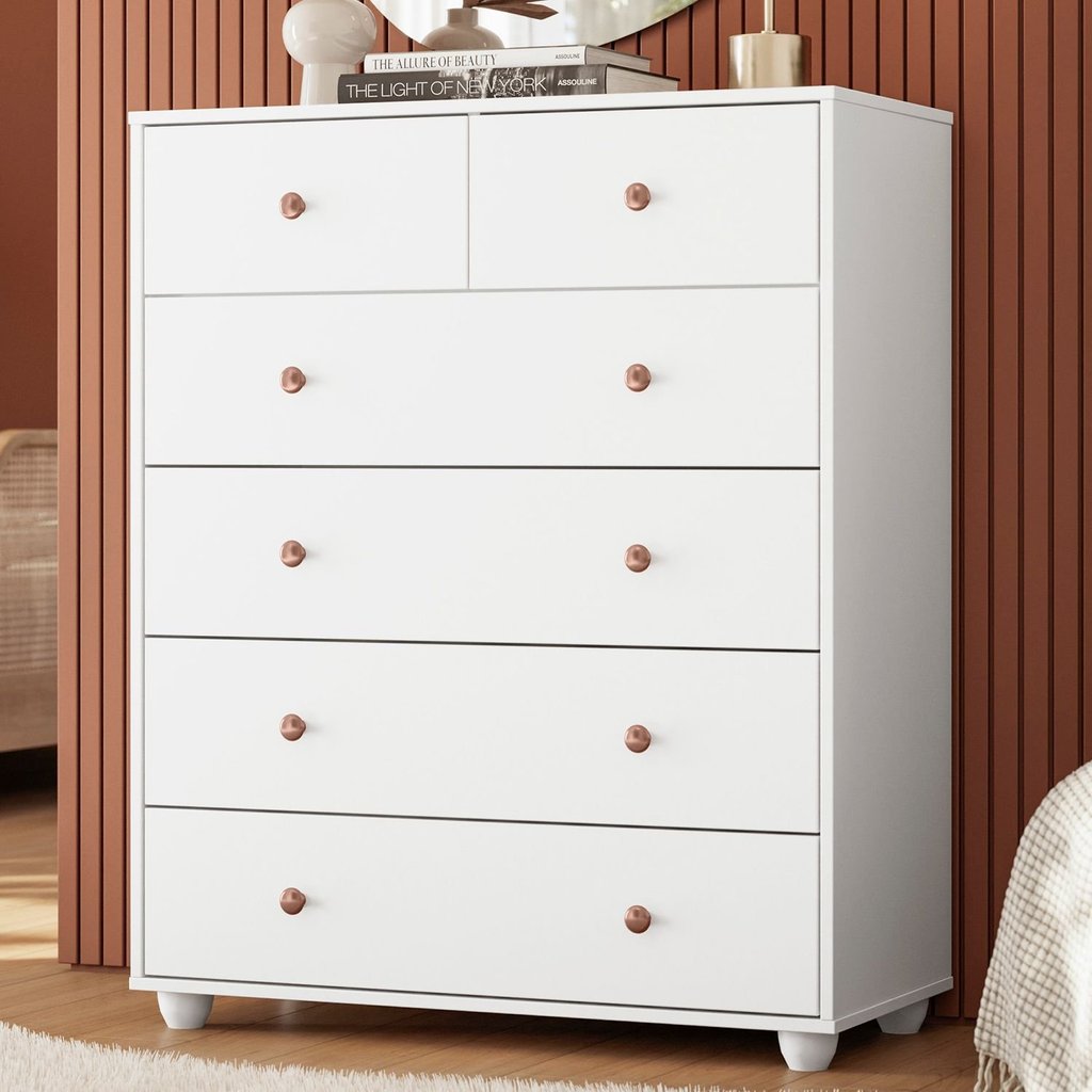 Cômoda 06 Gavetas Vittoria Branco em Oferta na Shopee