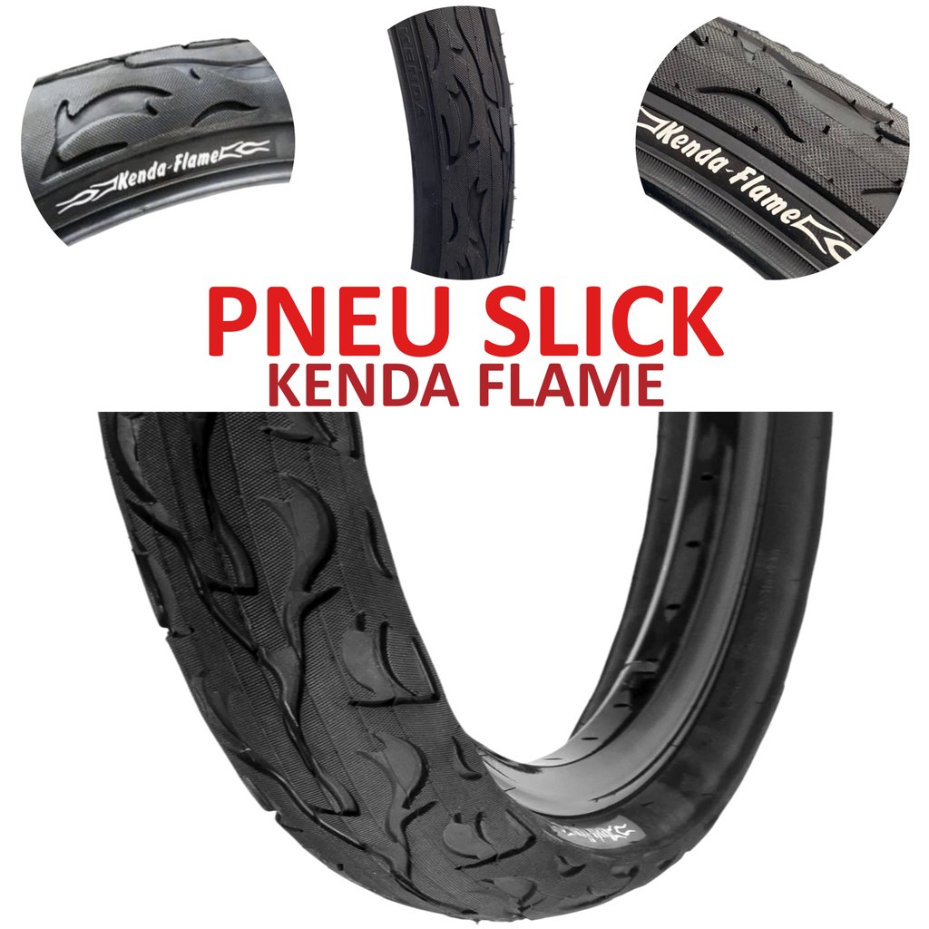 Pneu Kenda Flame 26x2.125 – Slick Largo Tipo Balão, Ideal p/ Bicicleta Aro 26 Encaixe 559mm