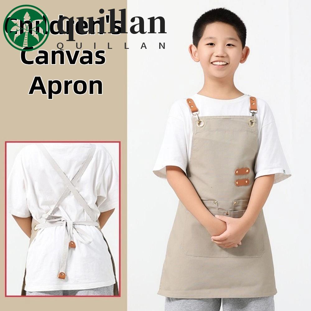 Avental De Lona Infantil QUILLAN , Cozinha Leve E Ajustável , Fantasia De Chef De Cor Sólida