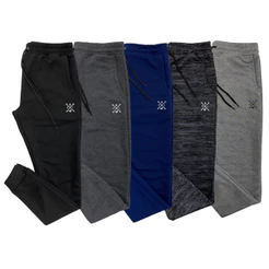 Kit 5 Calças Jogger Masculina Moletom Moletinho Slim